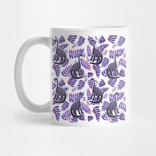 Modern Dinosaur Pattern - Neon Purple Mug